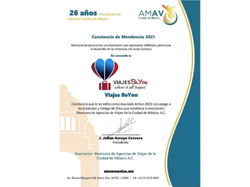 AMAV Ciudad de México - Membresía 2021 Viajes BeYou
