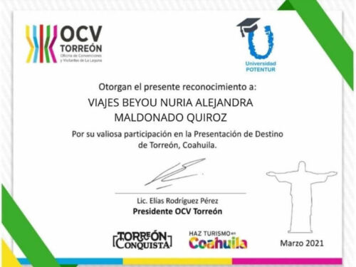 OCV Torreón - Certificado a Viajes BeYou