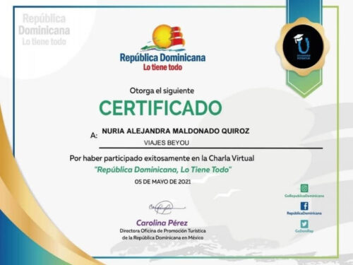 República Dominicana - Certificado a Viajes BeYou